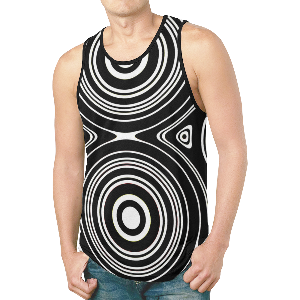 Concentric Circle Pattern New All Over Print Tank Top for Men (Model T46)