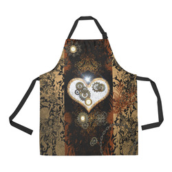 Steampunk, wonderful heart, clocks and gears All Over Print Apron
