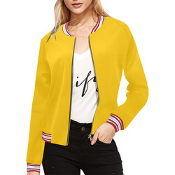 Yellow by Artdream All Over Print Bomber Jacket for Women (Model H21)