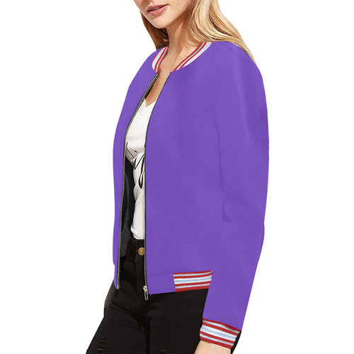 Purple by Artdream All Over Print Bomber Jacket for Women (Model H21)
