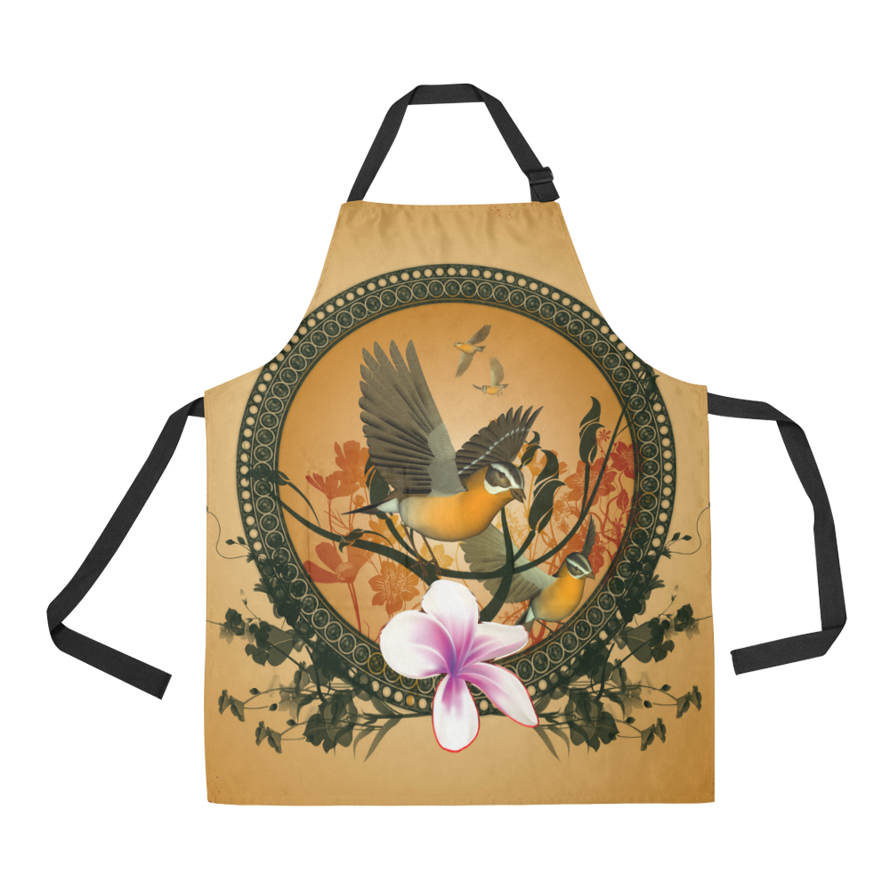Birds with flowers All Over Print Apron