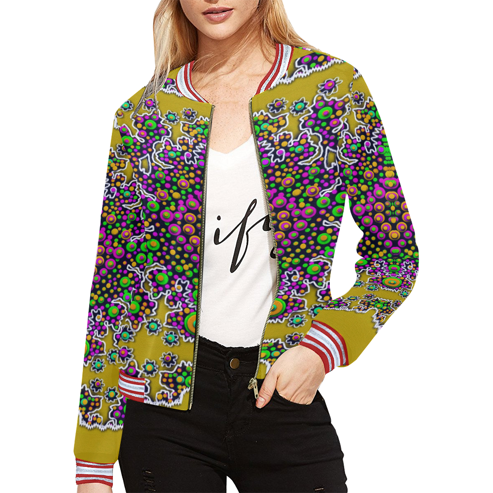 Peacock in peace All Over Print Bomber Jacket for Women (Model H21)
