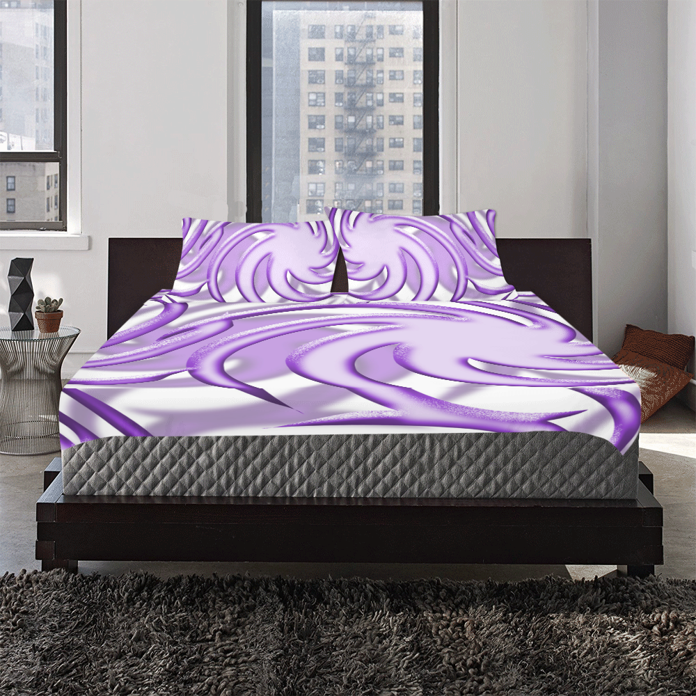 3-D Lilac Ball BIG 3-Piece Bedding Set