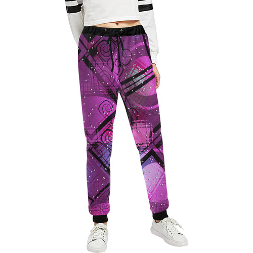 Pink Color mix Unisex All Over Print Sweatpants (Model L11)