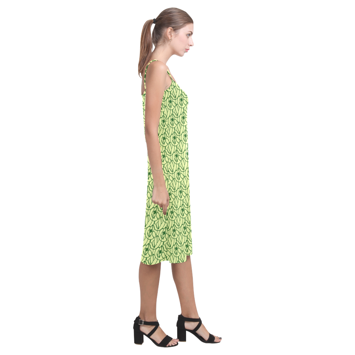 St Patrick's Day Clovers Alcestis Slip Dress (Model D05)