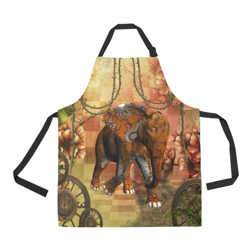 Steampunk, awesome steampunk elephant All Over Print Apron