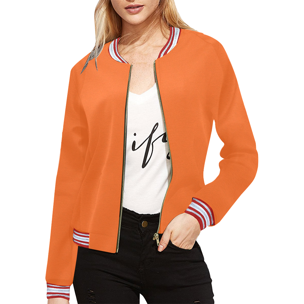 Orange by Artdream All Over Print Bomber Jacket for Women (Model H21)