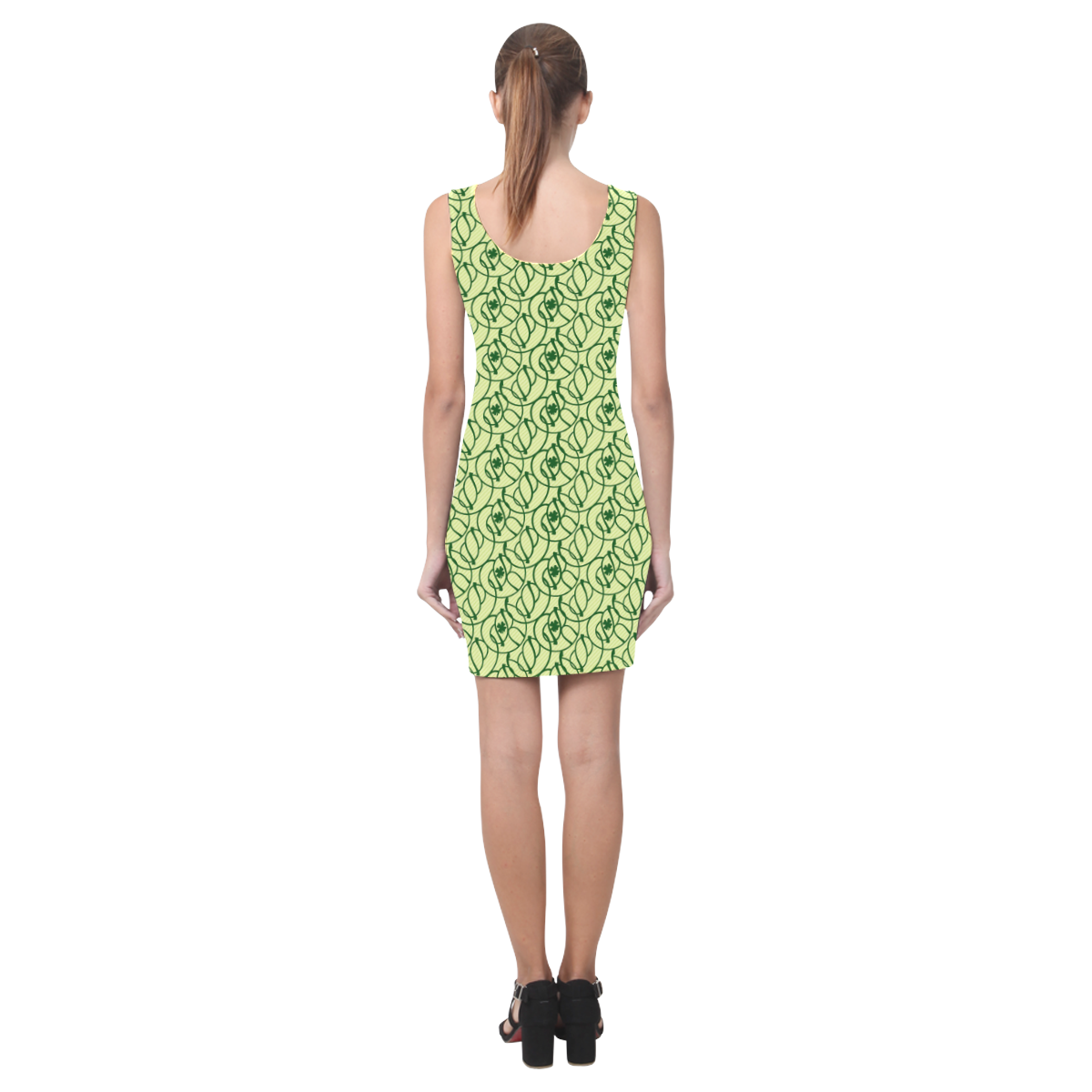 St Patrick's Day Clovers Medea Vest Dress (Model D06)