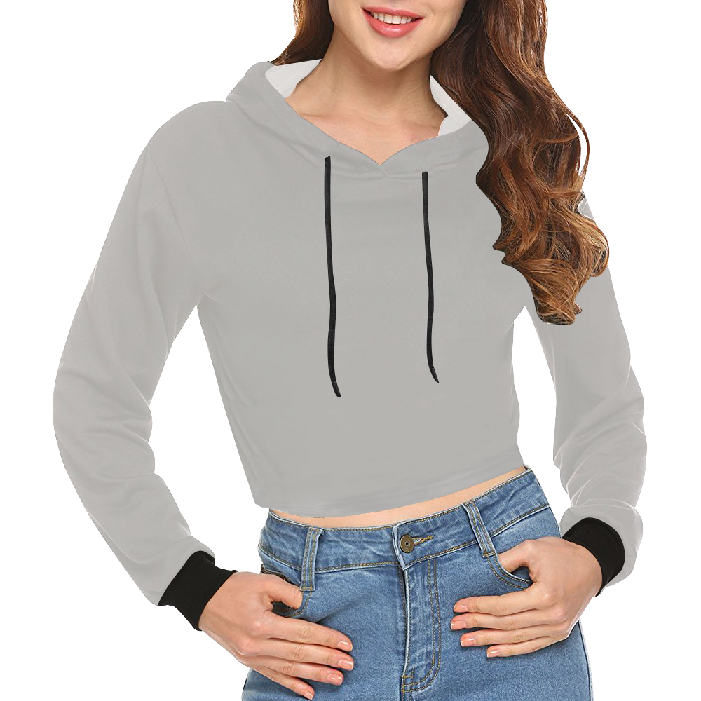 Grey by Artdream All Over Print Crop Hoodie for Women (Model H22)
