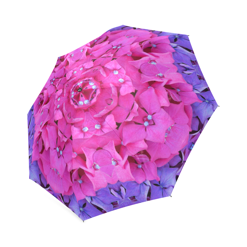 Hydrangeas caleidoscope photo print Foldable Umbrella (Model U01)