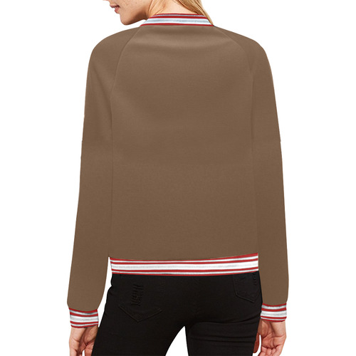 Beige by Artdream All Over Print Bomber Jacket for Women (Model H21)