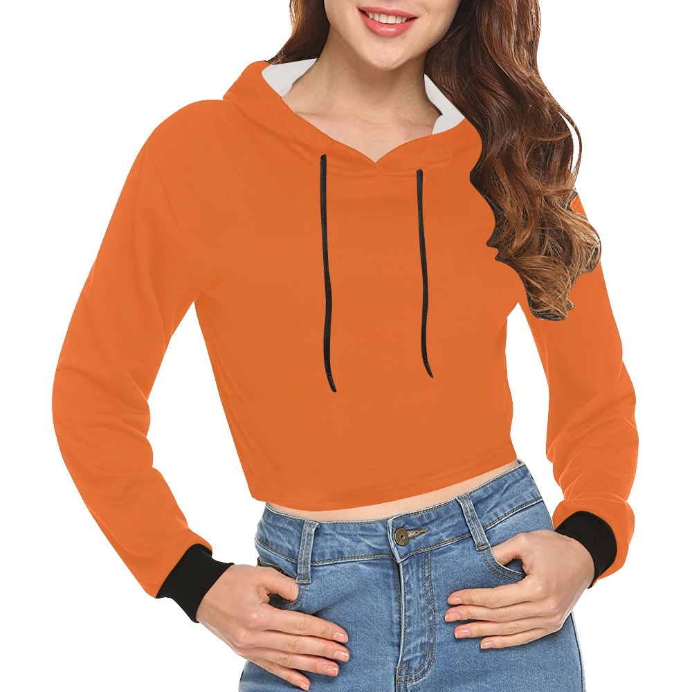 Orange by Artdream All Over Print Crop Hoodie for Women (Model H22)