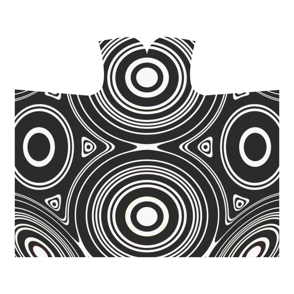 Concentric Circle Pattern Hooded Blanket 60''x50''