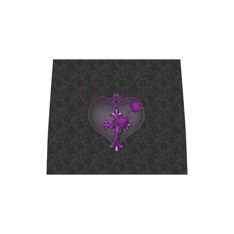 Gothic Purple Heart With Dark Lace Boston Handbag (Model 1621)
