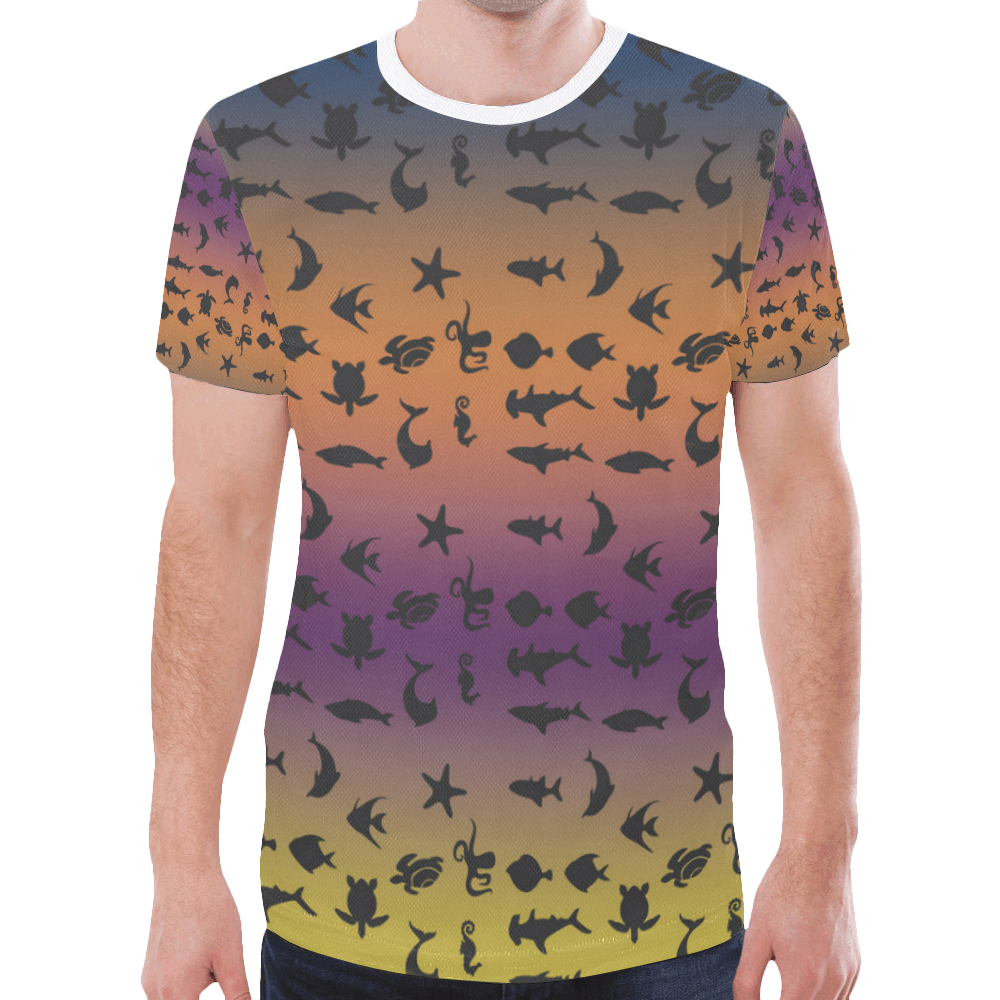 Sea Animals New All Over Print T-shirt for Men (Model T45)