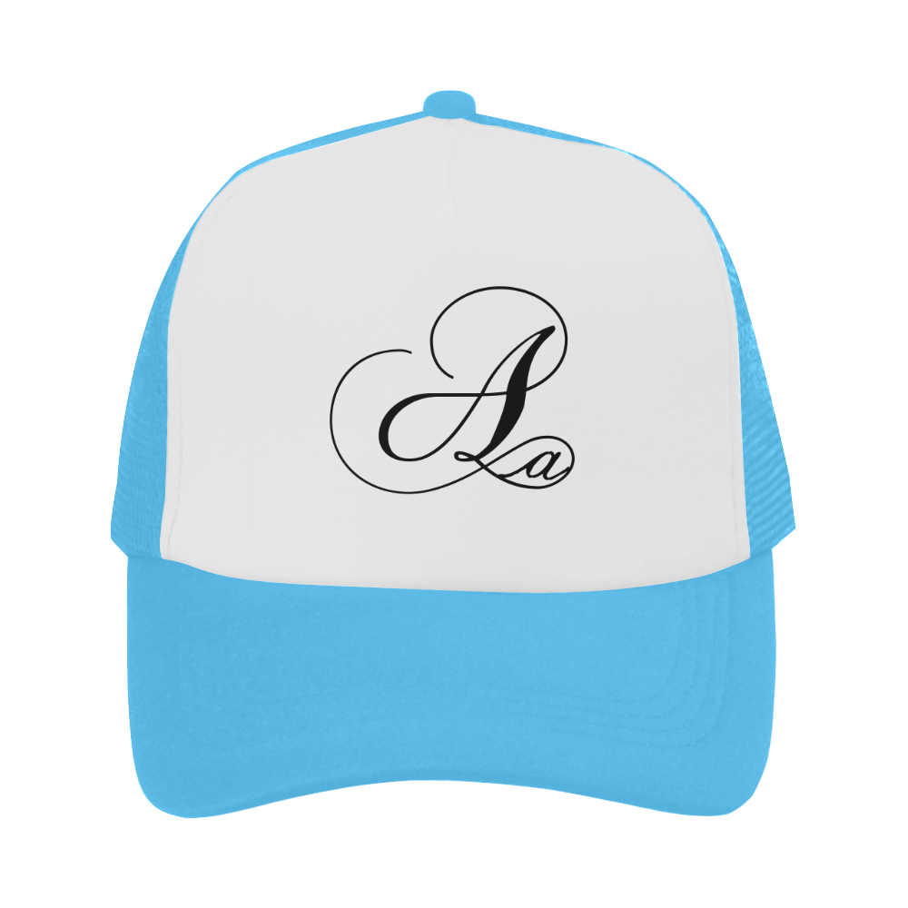 Alphabet A Light Blue Trucker Hat