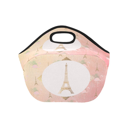 Parisian Flamingoes Lunch Bag Neoprene Lunch Bag/Small (Model 1669)