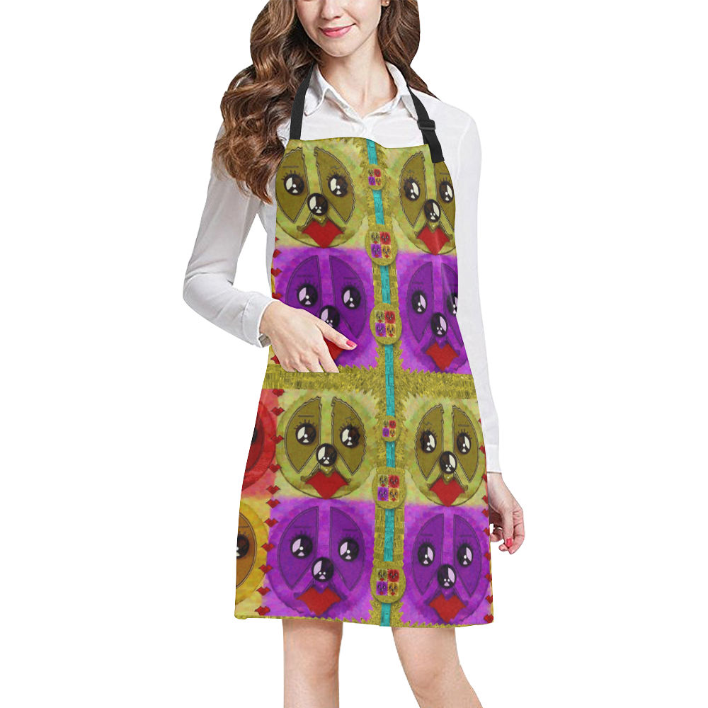 peace dogs All Over Print Apron