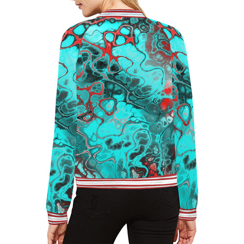 awesome fractal 35G by JamColors All Over Print Bomber Jacket for Women (Model H21)