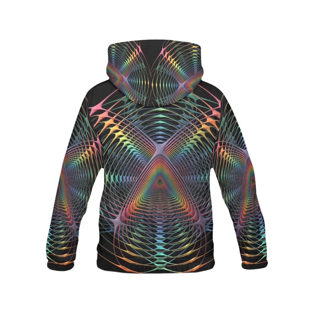 Webbed All Over Print Hoodie for Women (USA Size) (Model H13)