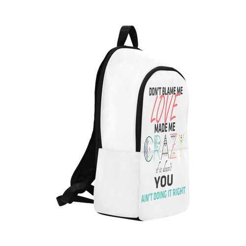 Don't Blame Me Fabric Backpack for Adult (Model 1659)