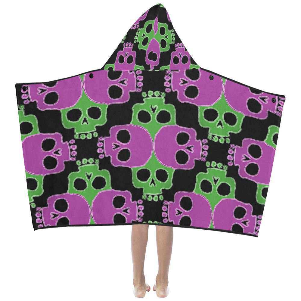 Skull Jigsaw PG Kids' Hooded Bath Towels
