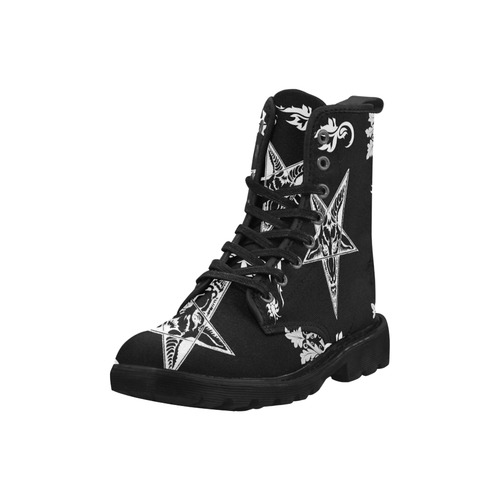 Baphomets Star Damask Pattern Art Martin Boots for Women (Black) (Model 1203H)