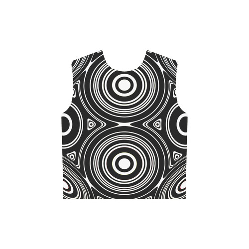 Concentric Circle Pattern All Over Print Sleeveless Hoodie for Women (Model H15)