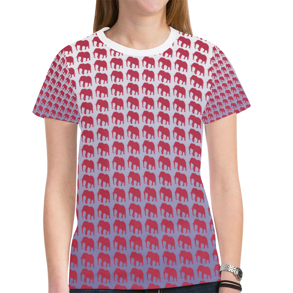 Elephant Trail New All Over Print T-shirt for Women (Model T45)