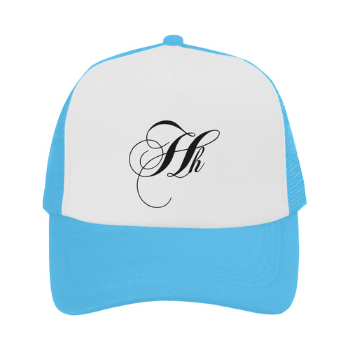 Alphabet H Light Blue Trucker Hat