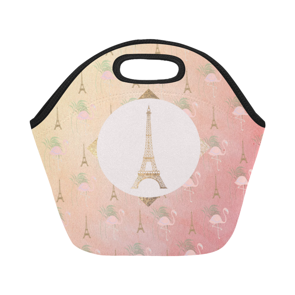 Parisian Flamingoes Lunch Bag Neoprene Lunch Bag/Small (Model 1669)