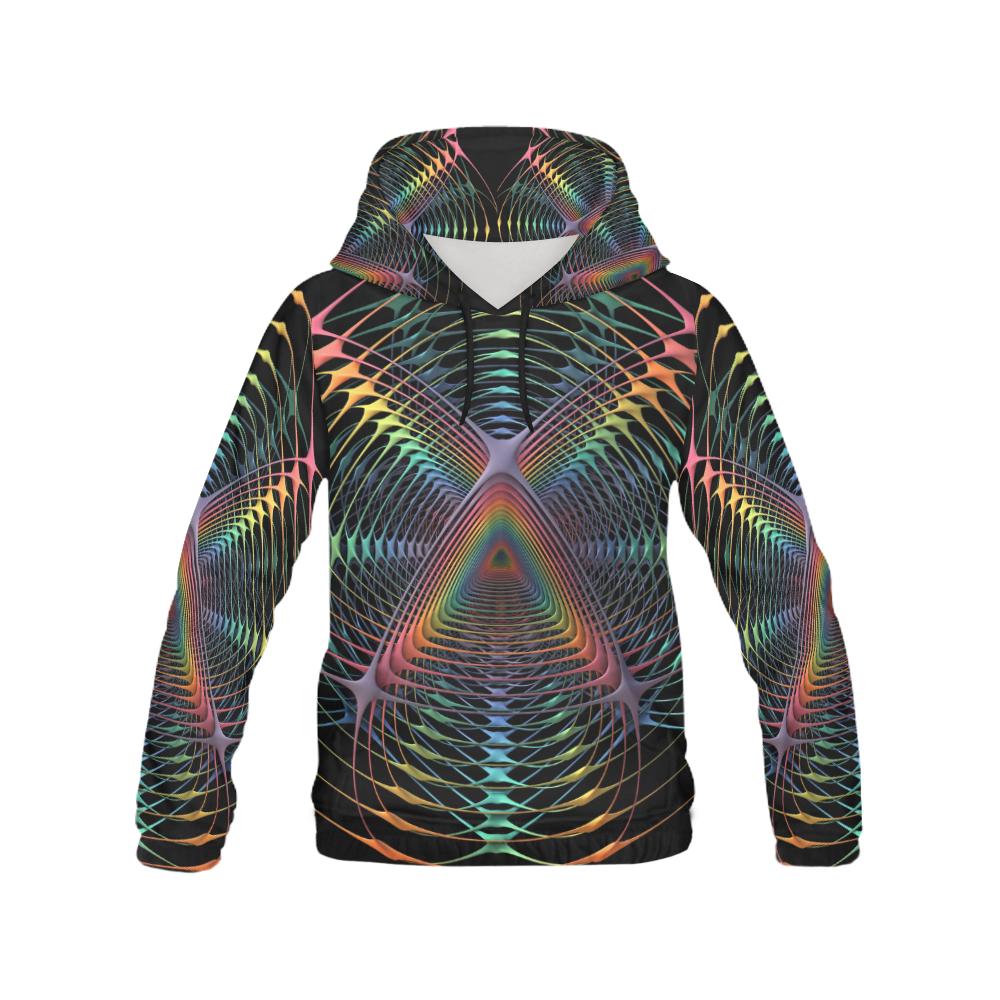 Webbed All Over Print Hoodie for Women (USA Size) (Model H13)