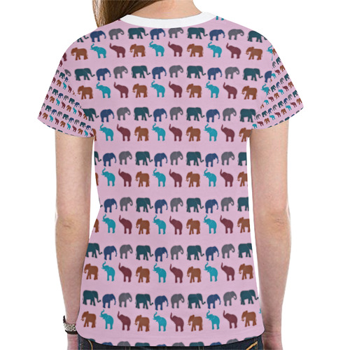 Elephant Trio New All Over Print T-shirt for Women (Model T45)