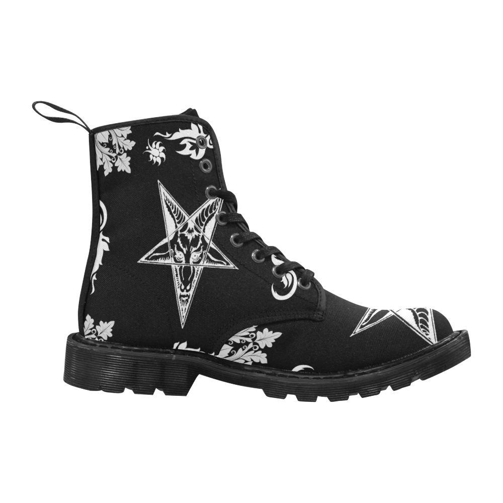 Baphomets Star Damask Pattern Art Martin Boots for Women (Black) (Model 1203H)