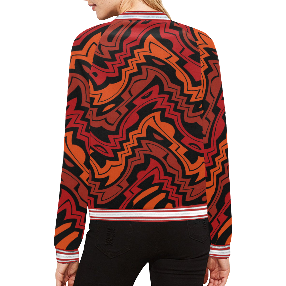 Heat Wave All Over Print Bomber Jacket for Women (Model H21)