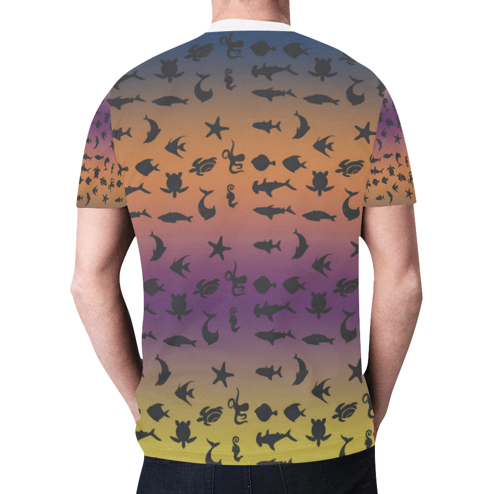 Sea Animals New All Over Print T-shirt for Men (Model T45)