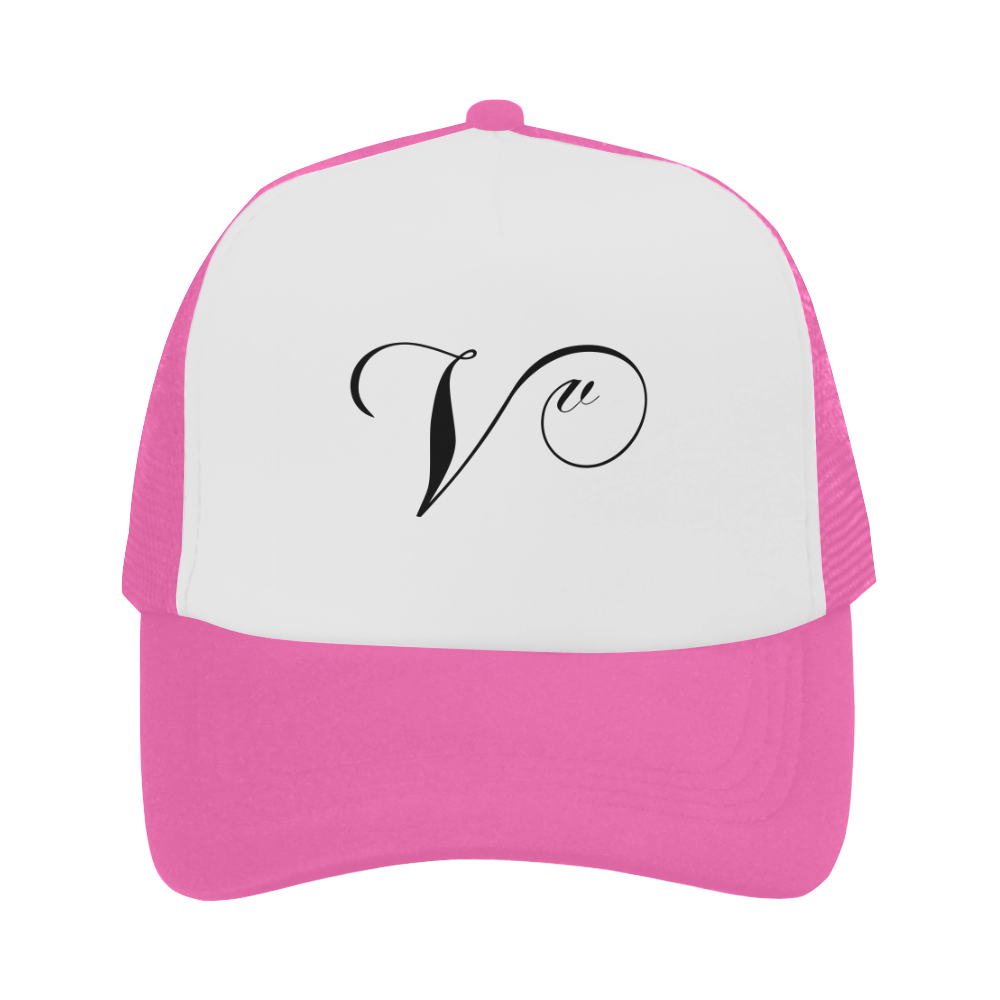 Alphabet V Pink Trucker Hat