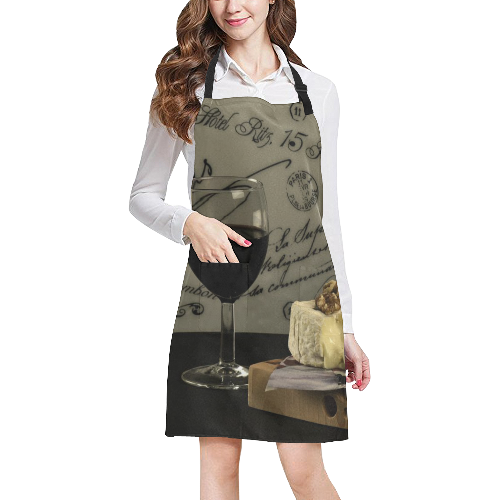 Apron Red Wine Grapes by Tell 3 People All Over Print Apron