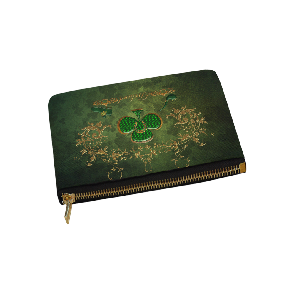 Happy st. patrick's day with clover Carry-All Pouch 9.5''x6''