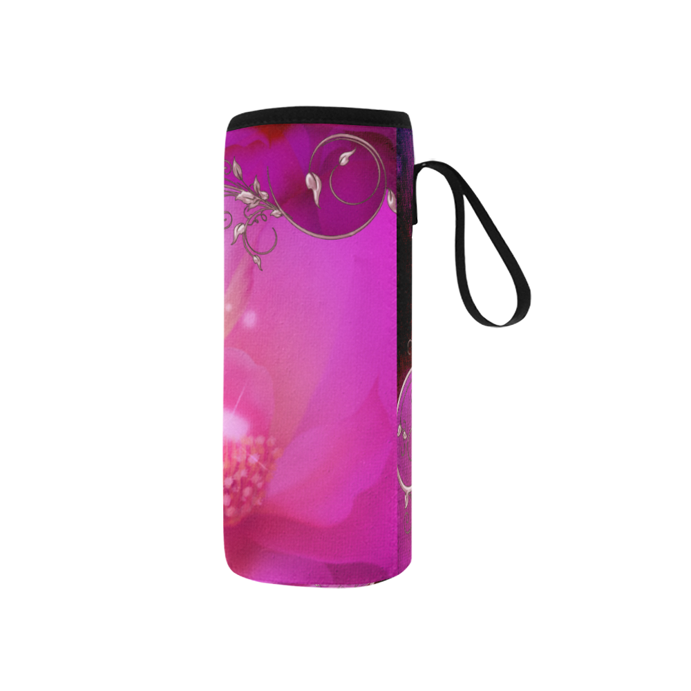 Wonderful floral design Neoprene Water Bottle Pouch/Small