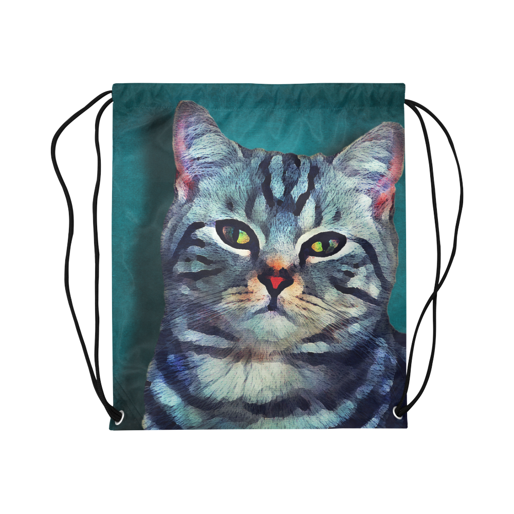 cat Bella #cat #cats #kitty Large Drawstring Bag Model 1604 (Twin Sides)  16.5"(W) * 19.3"(H)