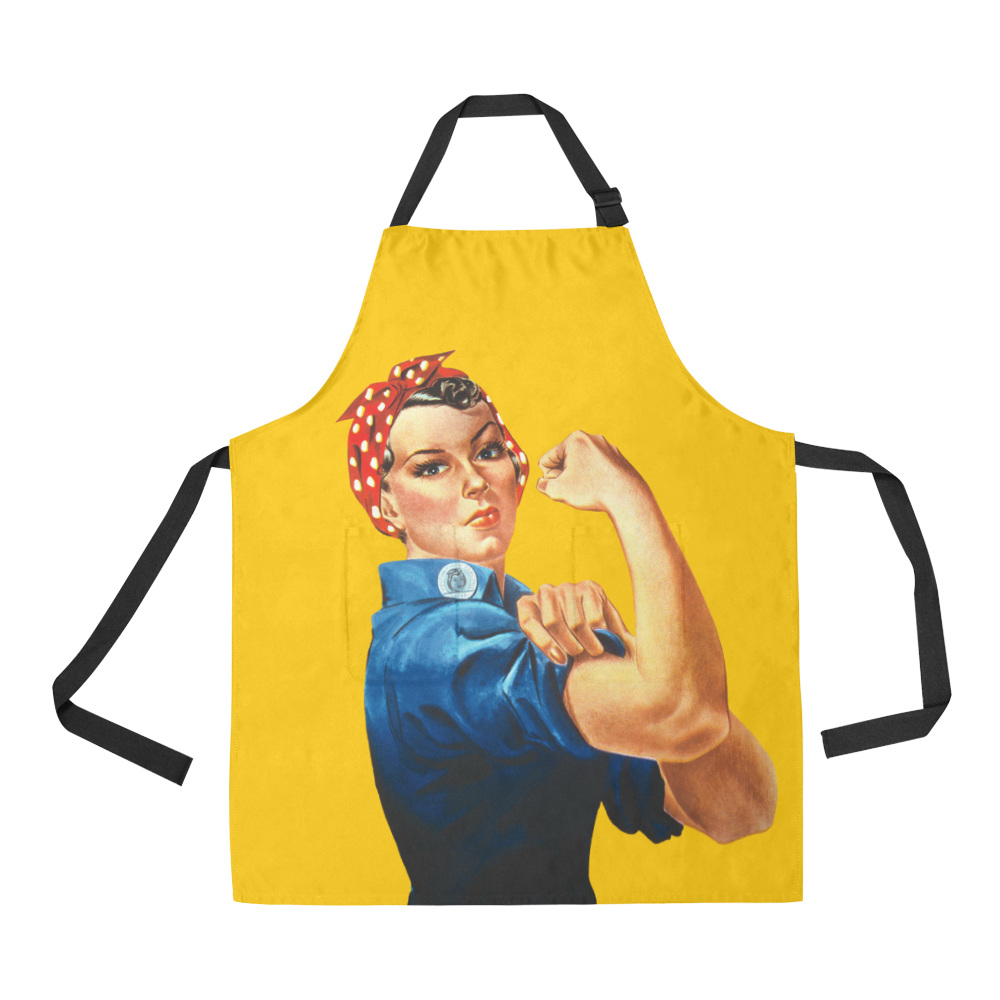 Apron Rosie The Riveter Time's Up by Tell 3 People All Over Print Apron