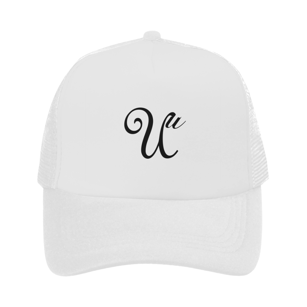 Alphabet U White Trucker Hat