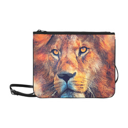 lion art #lion #animals #cat Slim Clutch Bag (Model 1668)