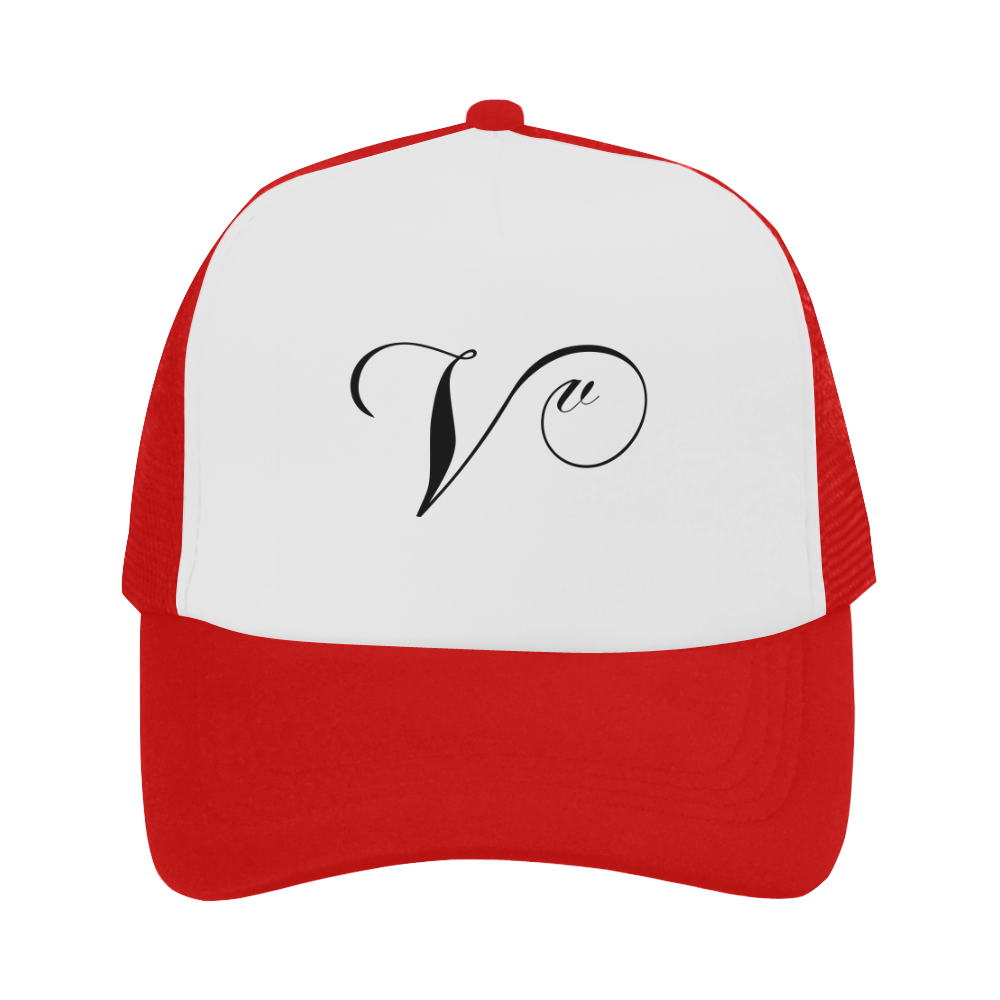 Alphabet V Red Trucker Hat