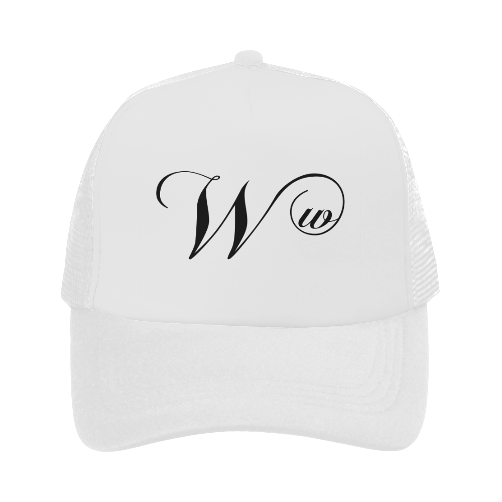 Alphabet W White Trucker Hat