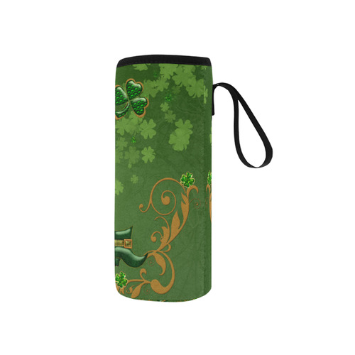 Happy st. patrick's day with hat Neoprene Water Bottle Pouch/Small