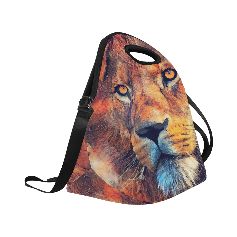 lion art #lion #animals #cat Neoprene Lunch Bag/Large (Model 1669)