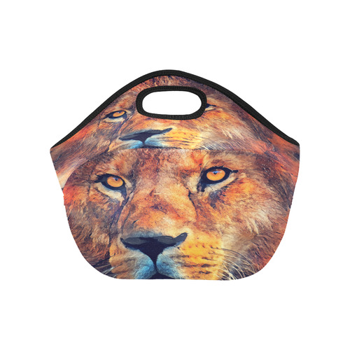 lion art #lion #animals #cat Neoprene Lunch Bag/Small (Model 1669)