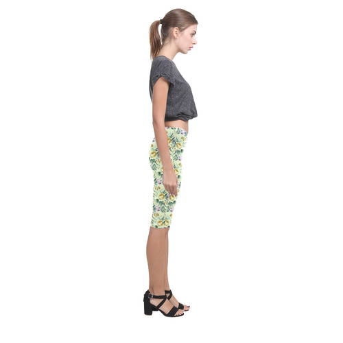 Cute floral 218B by JamColors Hestia Cropped Leggings (Model L03)